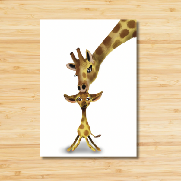 Giraf kiss (poster A4) - Afbeelding 2